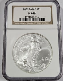 2006 MS 69 NGC US Silver Eagle