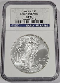 2010 ER- MS 69 NGC US Silver Eagles