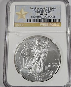 2013 W MS 69 NGC US Silver Eagle 1st Releases