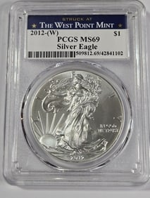 2012 W MS 69 PCGS US Silver Eagle