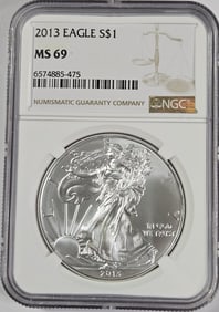 2013 MS 69 NGC US Silver Eagle