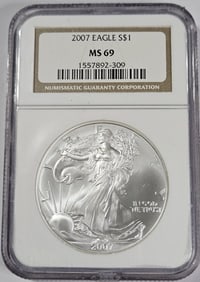 2007 MS 69 NGC US Silver Eagle