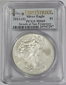 2013 S MS 69 PCGS US Silver Eagle