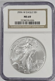 2006 W MS 69 NGC US Silver Eagle
