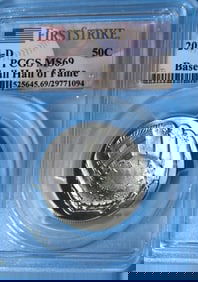 2014 d MS 69 PCGS BB HOF Half Dollar