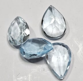 6.75 tcw. Natural Blue Topaz Pear Shape Gems