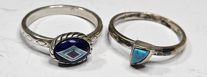 (2) Sterling Silver Rings