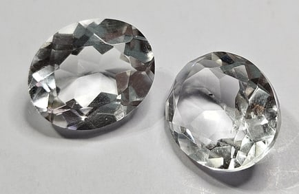 8.95 tcw. Pair of White Topaz Gemstones