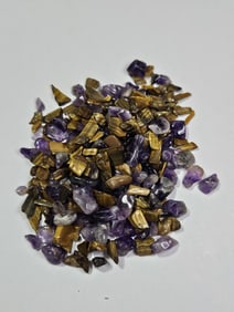 53.64 grams Natural Amethyst and Tigers Eye Chips