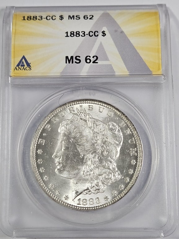 1883 Carson City CC MS 62 ANACS Morgan Dollar