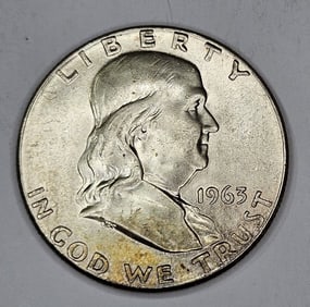 1963 P Toned BU Franklin Half Dollar