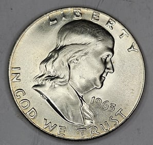 1963 GEM BU Franklin Half Dollar