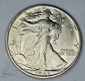 1943 S AU-BU Grade Walking Liberty Half Dollar