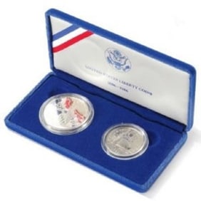 1986 2 Coin Statue of Liberty Proof Set