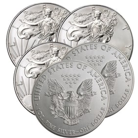(5) Random Date US Silver Eagles