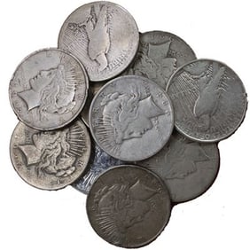 (10) Random Date/Grade Peace Silver Dollars