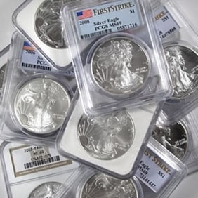 (10) Random Date MS 69 US Silver Eagles