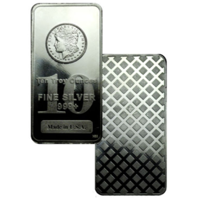 10 oz. Morgan Design Silver Bar .999 Pure Silver (1 of 1)