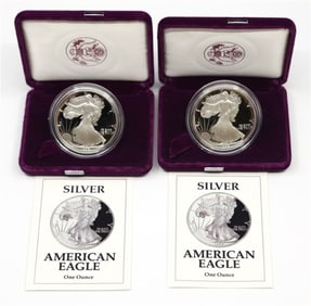 1988-1989 US Mint Proof Silver Eagles in OMP