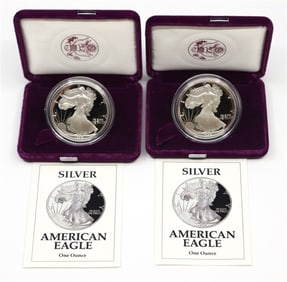 1988-1989 US Mint Proof Silver Eagles in OMP