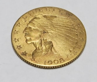 1908 XF Grade $2.5 Gold Indian