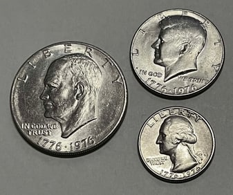 Bicentennial Coin Set - 1976 25c-50c-1d-Clad
