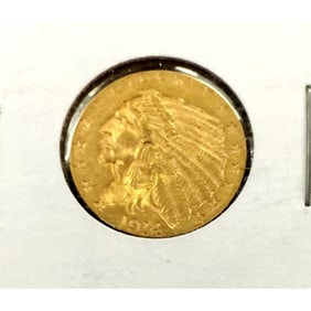 1914 $2.5 Gold Indian in 2x2 XF/AU Grade