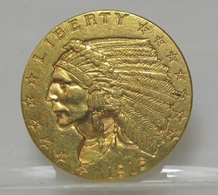 1915 $2.5 Gold Indian XF Plus Grade