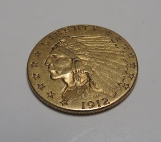 $2.5 Gold Indian 1912 XF Plus Grade