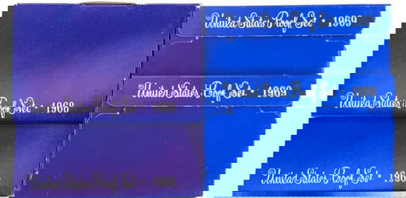 (2) 1968 and 1969 US Mint Proof Sets