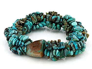Natural Turquoise Nugget Strung Bracelet