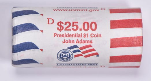 $25 Roll Presidential Dollars- John Adams