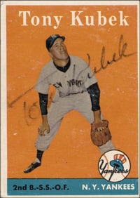 Early Tony Kubek Baseball Card NY Yankee Signed