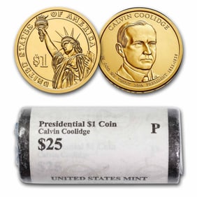 $25 Roll of Presidential Dollars- Calvin Coolidge