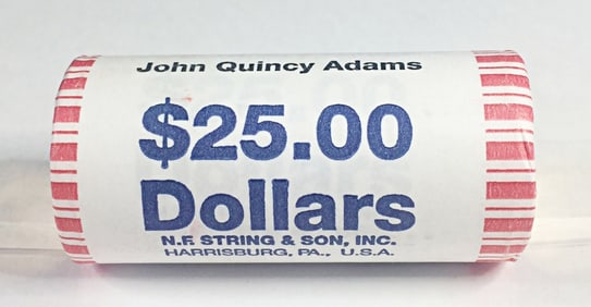 2008-John Q. Adams Presidential Dollar Roll-$25
