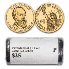 $25 Roll of Presidential Dollars - James Garfield