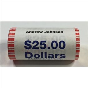 $25 Roll of Presidential Dollars - Andrew Johnson