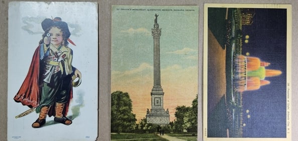 (3) Early 1900 Post Cards (2) Antique Stamps