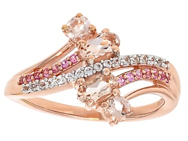 18k Rose Gold Plated Sterling Morganite Ring
