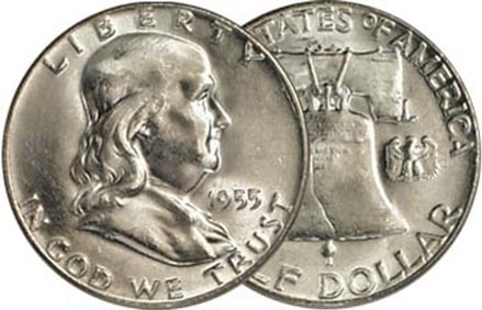 1955 P BU Grade Franklin Half Dollar