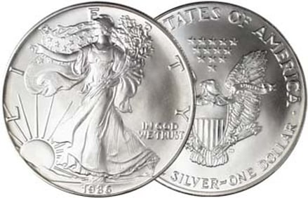 1986 1st Year US Silver Eagle