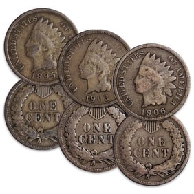 Lot of Three Random Decades Indian Head Cents