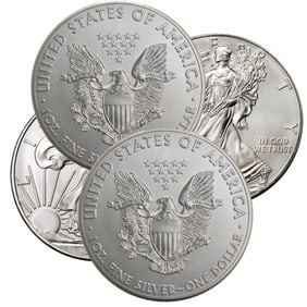 (4) Random Date 1 oz. US Silver Eagles