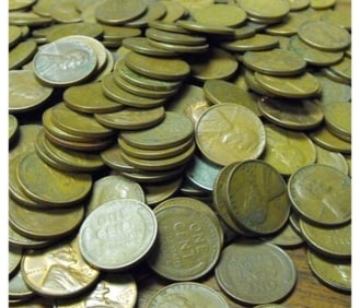 (125) Unsorted Lincoln Wheat Cents