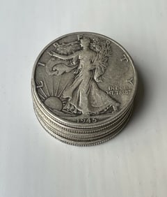 (5) Random Date Walking Liberty Half Dollars