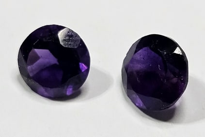 3.75 tcw. Pair of Amethyst Round Gems