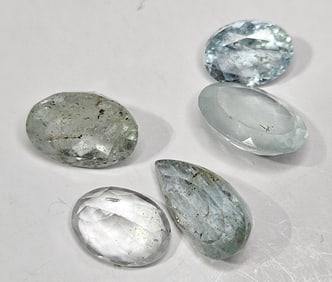 9.80 tcw. Natural Faceted Aqua Marine Gem Parcel