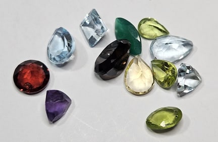 13.10 tcw. Natural Faceted Gemstone Parcel