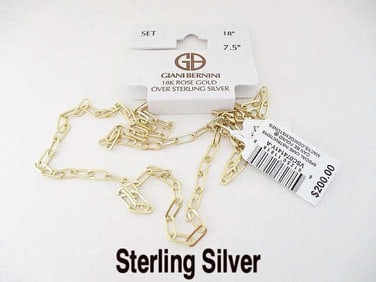 Giani Bernini Designer 18k YG over SS Necklace Set