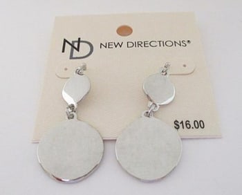 New Direction Silver Tone Earrings- $16 Retail